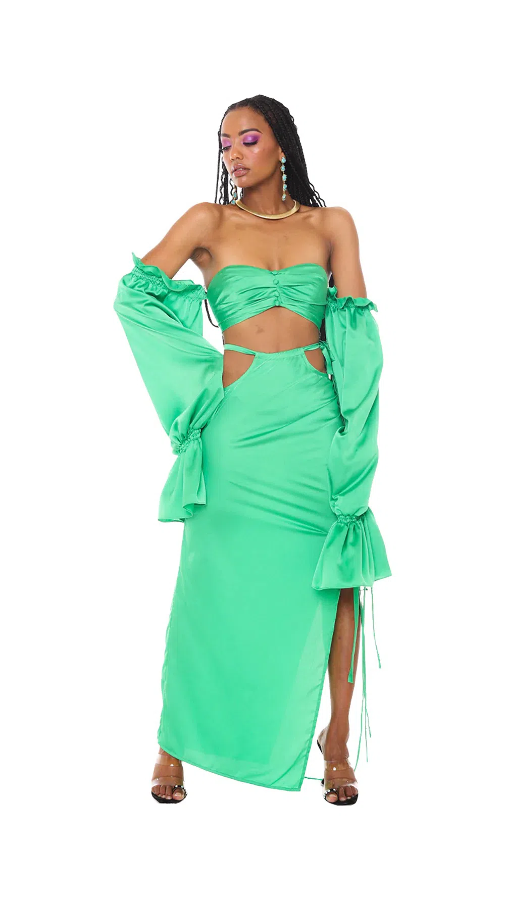 Khirzad Femme Gitamena Corset Top &  Desnudo Skirt Set Green Size S / AU 6-8 - Image 3