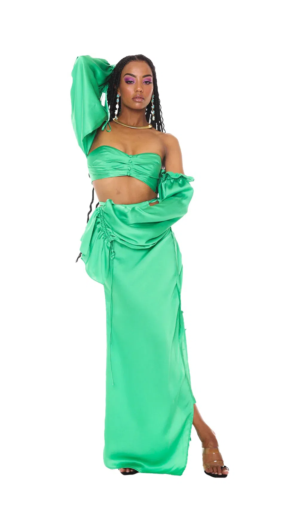 Khirzad Femme Gitamena Corset Top &  Desnudo Skirt Set Green Size S / AU 6-8 - Image 6
