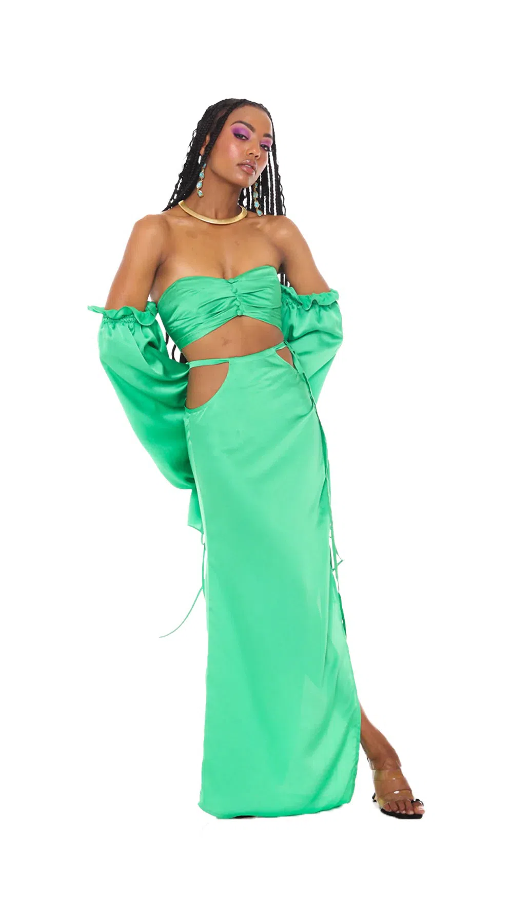 Khirzad Femme Gitamena Corset Top &  Desnudo Skirt Set Green Size S / AU 6-8 - Image 8