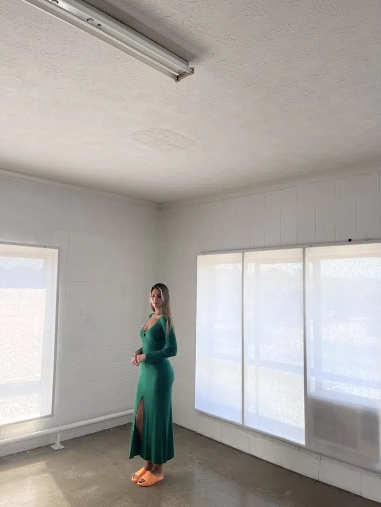 Bec & Bridge Freya Knit V Maxi Dress Green Size XS/Au 6 - Image 4