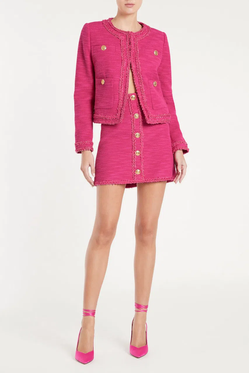 Rebecca Vallance Anita Button Mini Dress And Jacket Hot Pink Size 6 - Image 5