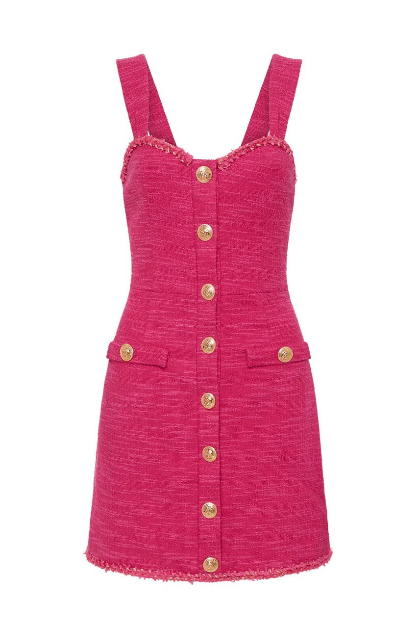 Rebecca Vallance Anita Button Mini Dress And Jacket Hot Pink Size 6 - Image 9