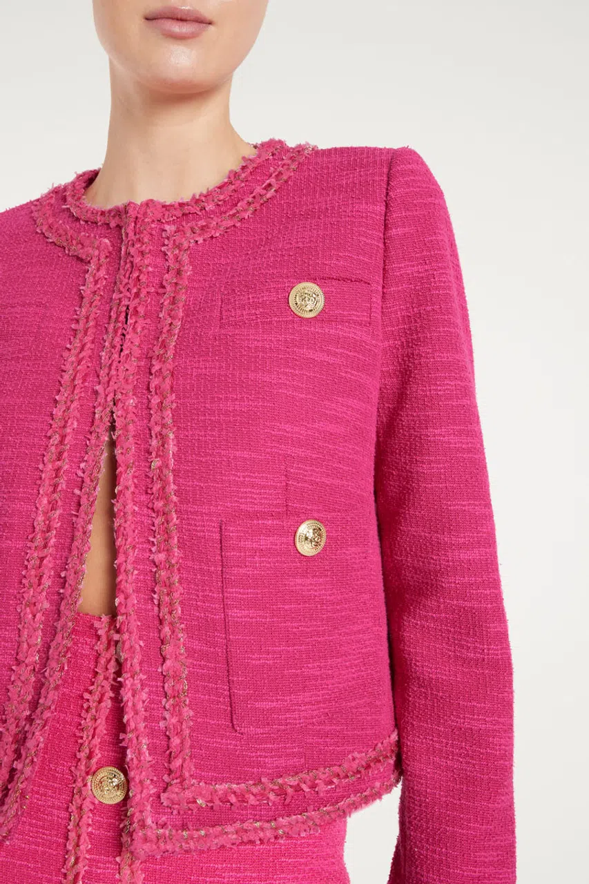 Rebecca Vallance Anita Button Mini Dress And Jacket Hot Pink Size 6 - Image 7