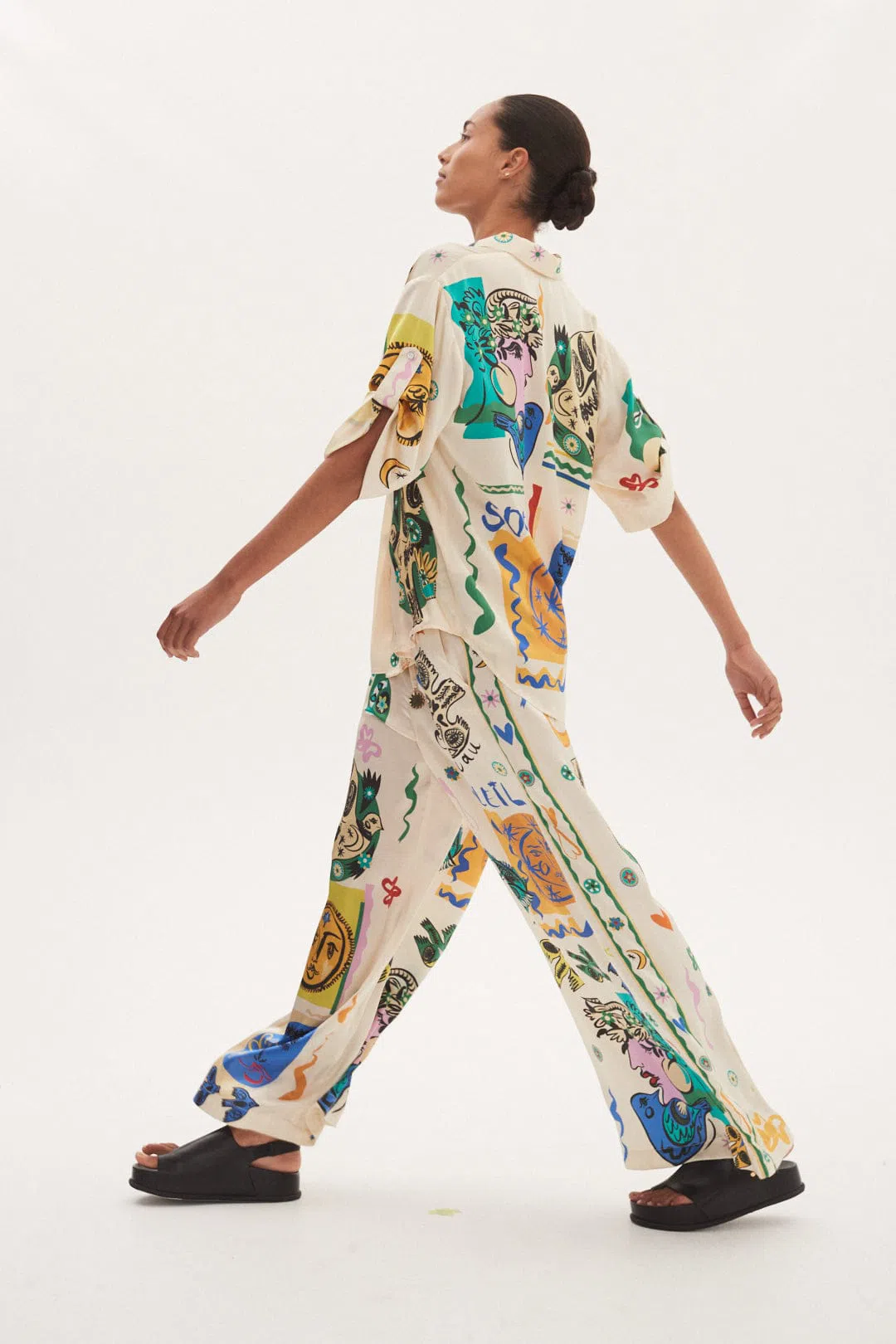 Alemais Soleil Oversized Shirt and Pants Set Print Size 10  - Image 3