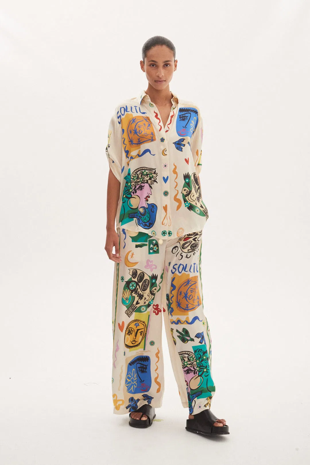 Alemais Soleil Oversized Shirt and Pants Set Print Size 10  - Image 1