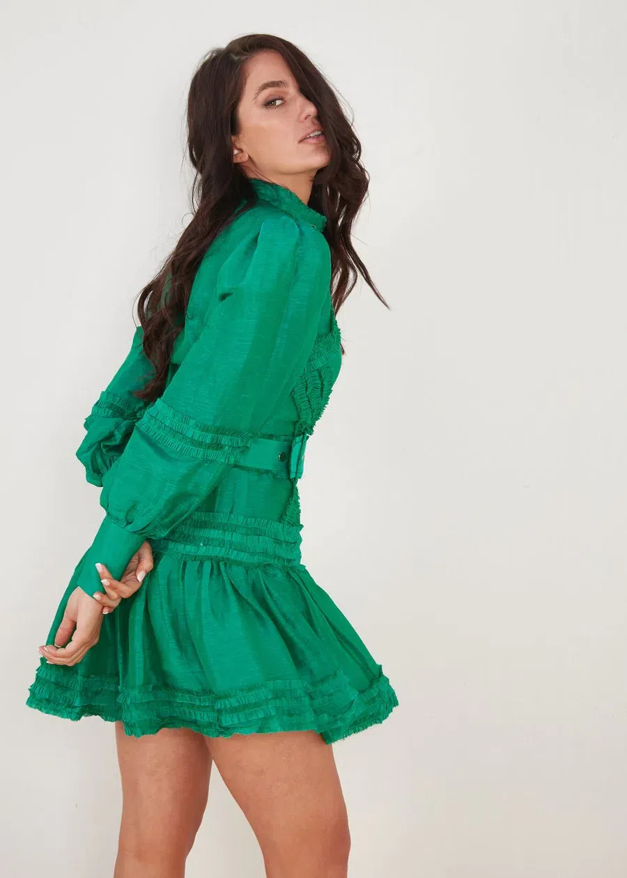 Mackenzie Mode Starlet Mini Dress Green Size 10 - Image 3