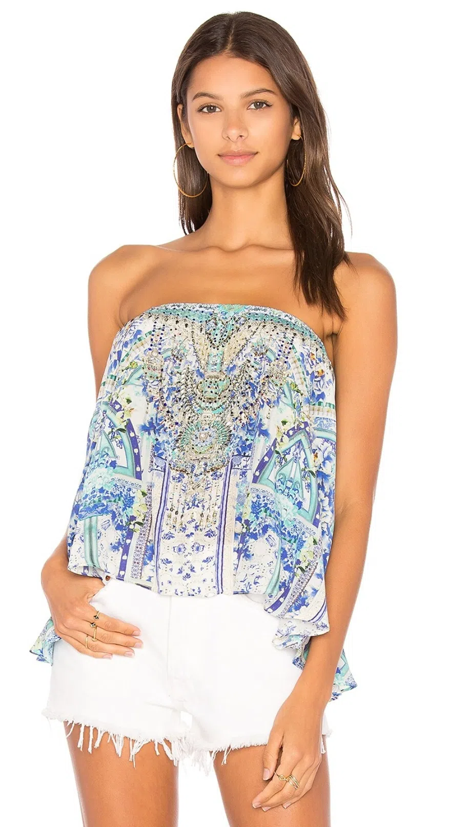 Camilla Porcelain Paradise Strapless Top Size 10 - Image 2