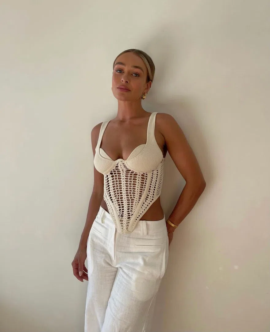 Dion Lee Crochet Corset Cream Size XS/Au 6 - Image 1