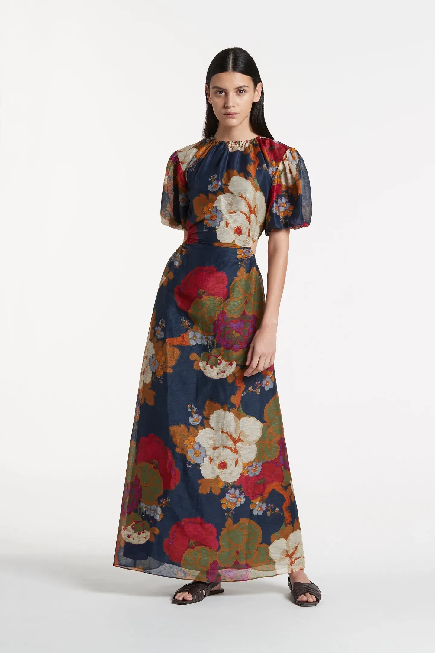 Sir the Label Bonita Puff Sleeve Gown in Garcia Floral Print Size 10 - Image 1
