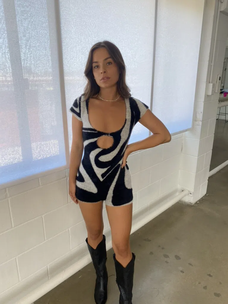 Jaded London 805 Playsuit Black & White Size 6 - Image 7