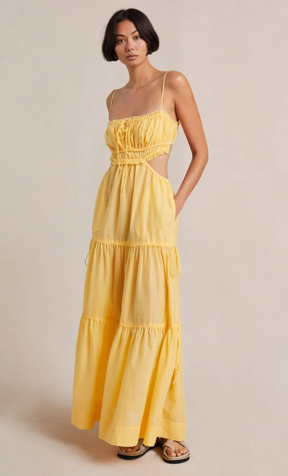  Bec & Bridge Alexandra Tie Maxi Dress Yellow Size 8 / S - Image 1
