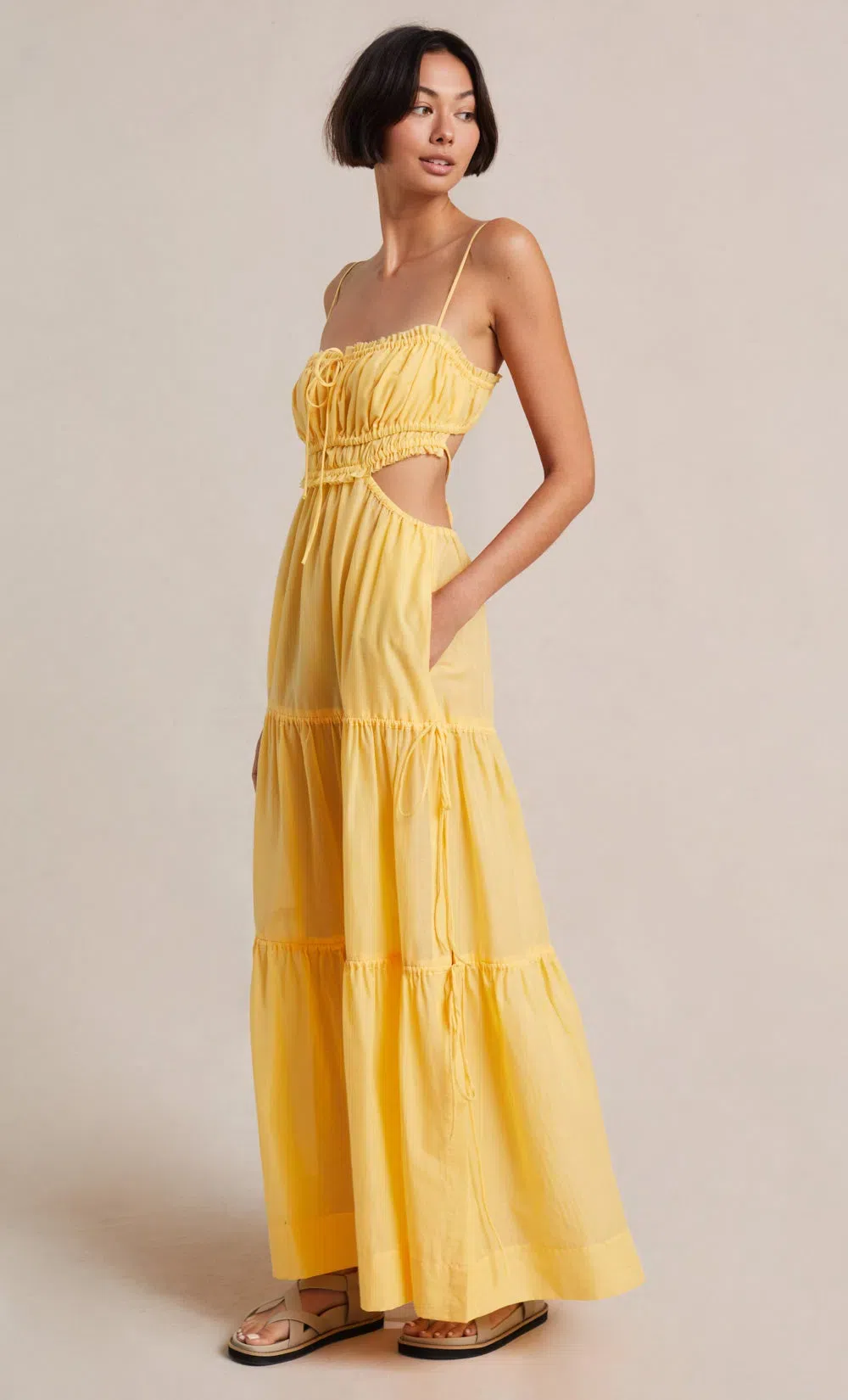  Bec & Bridge Alexandra Tie Maxi Dress Yellow Size 8 / S - Image 2