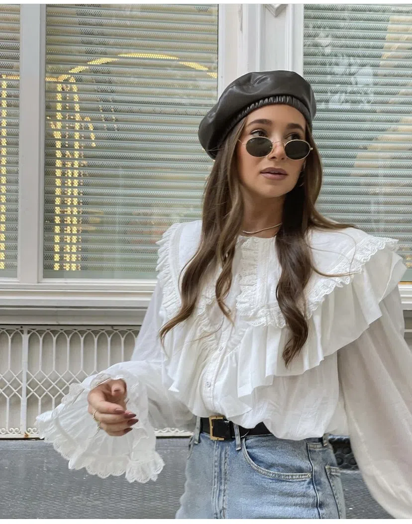 Aje Heritage Frill Shirt Ivory Size 14 - Image 1