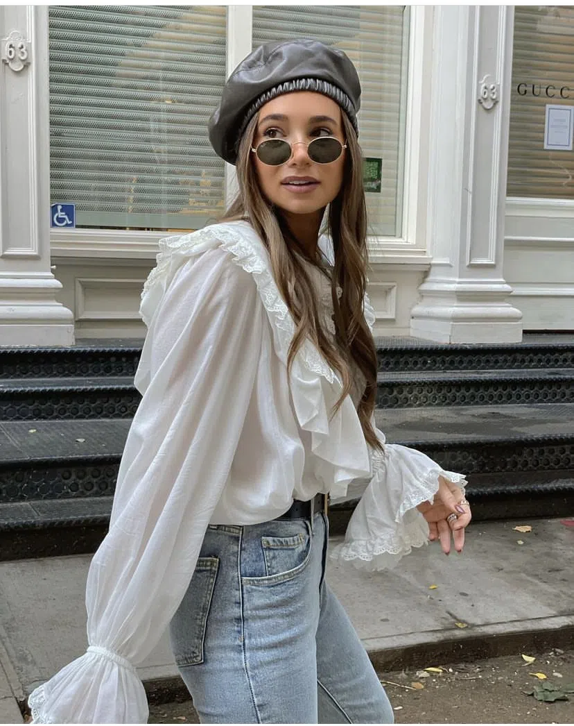 Aje Heritage Frill Shirt Ivory Size 14 - Image 2