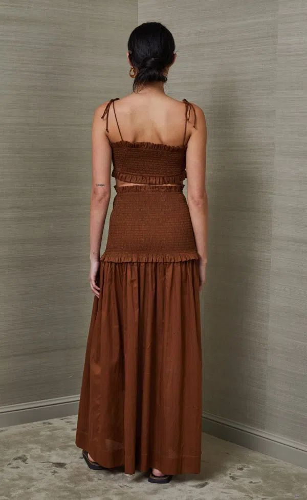 Bec & Bridge Carrie Top and Maxi Skirt Set Toffee Brown Size 6  - Image 8