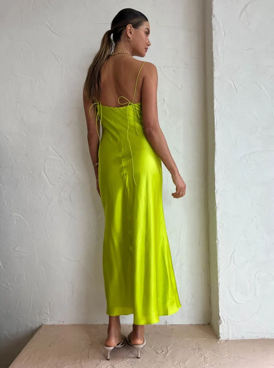 Ginia Sonia Maxi Dress in Electric Lime Size M / Au 10 - Image 3