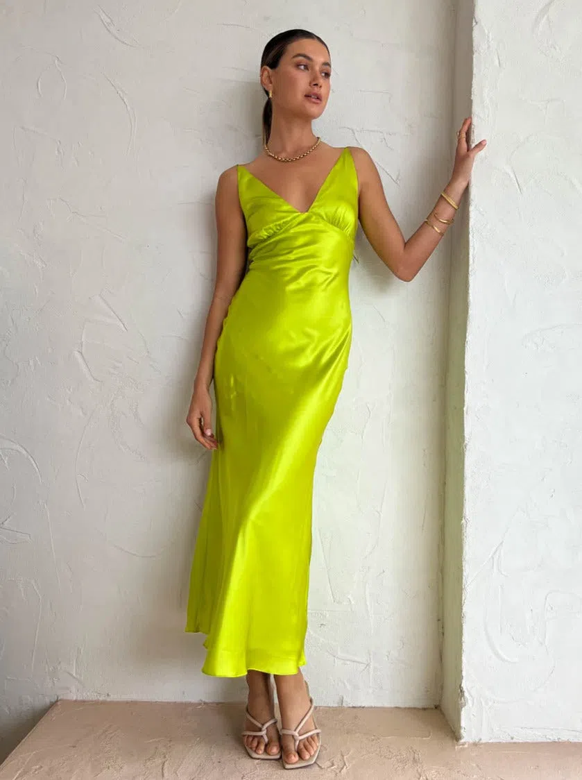 Ginia Sonia Maxi Dress in Electric Lime Size M / Au 10 - Image 1