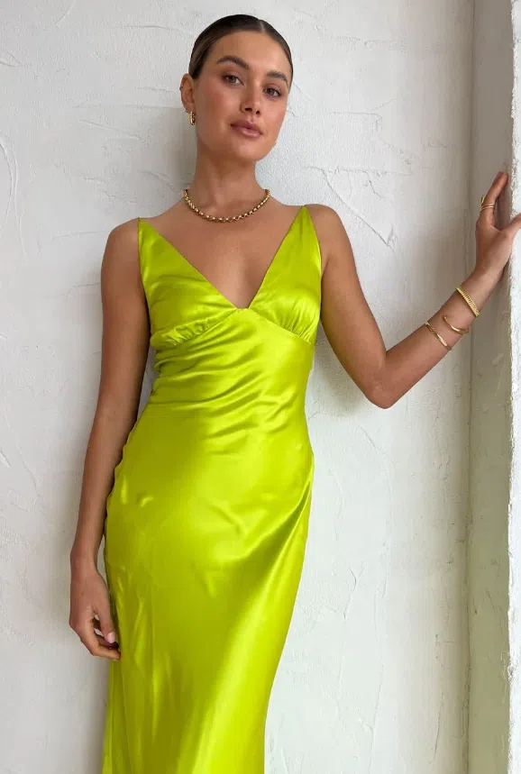Ginia Sonia Maxi Dress in Electric Lime Size M / Au 10 - Image 2