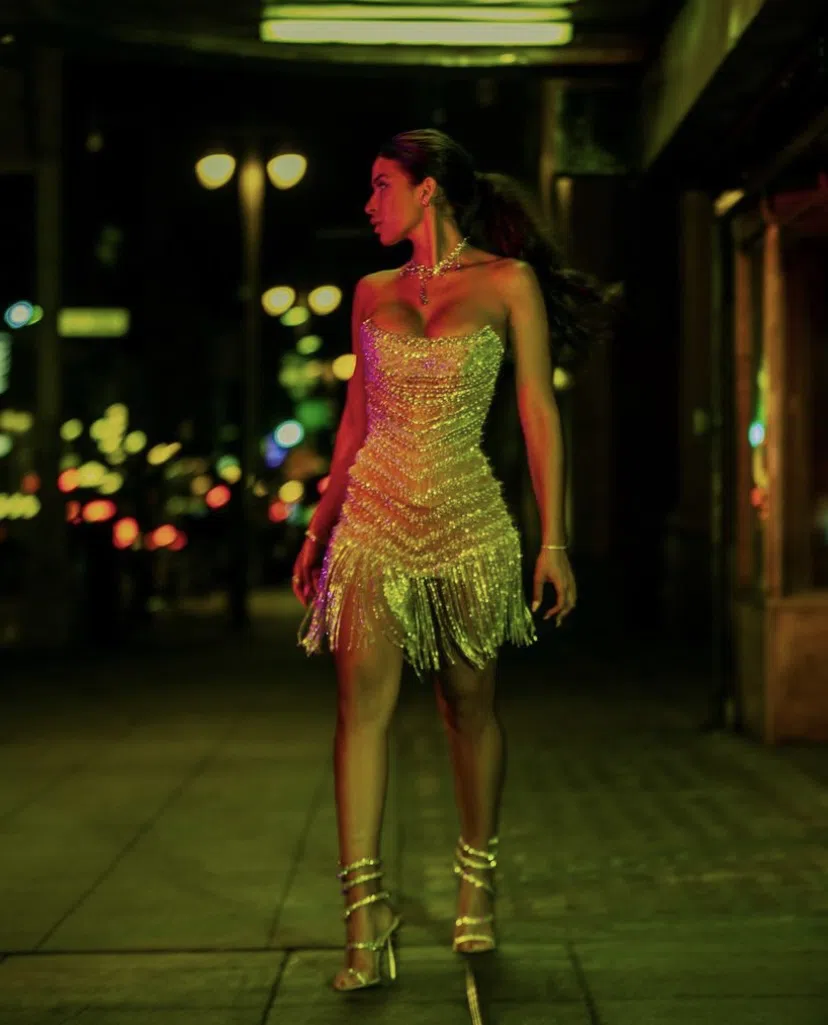 Albina Dyla Wild Corset Short Dress Silver/Nude Size 6 - Image 4