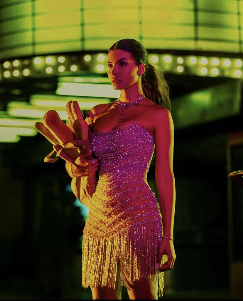 Albina Dyla Wild Corset Short Dress Silver/Nude Size 6 - Image 5