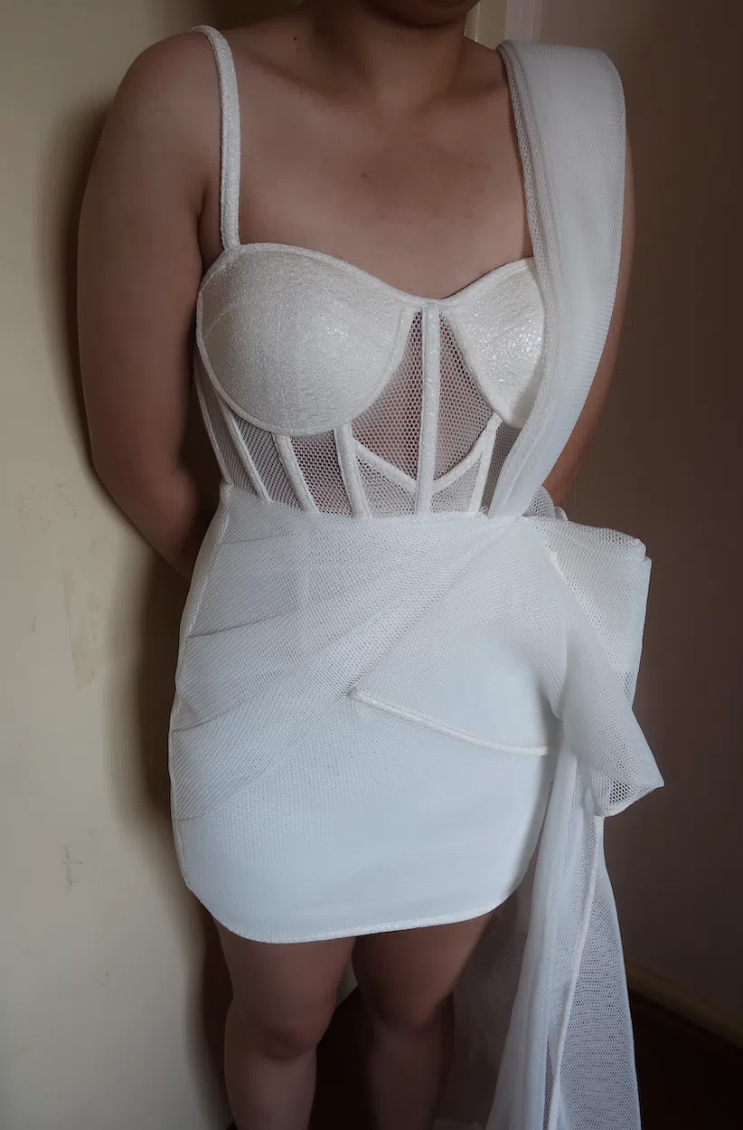 Eliya The Label Cheyanne Mini Dress Ivory Size 8 / S - Image 3