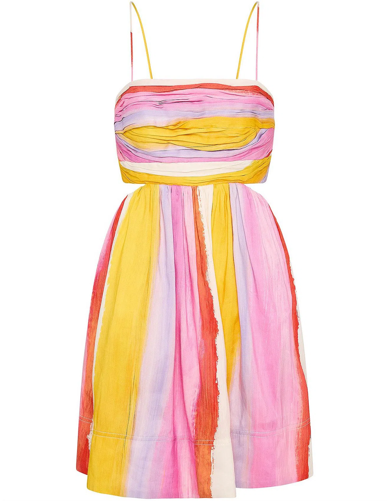 Aje Liza Ruched Baby Doll Dress Multi Size 8 - Image 6