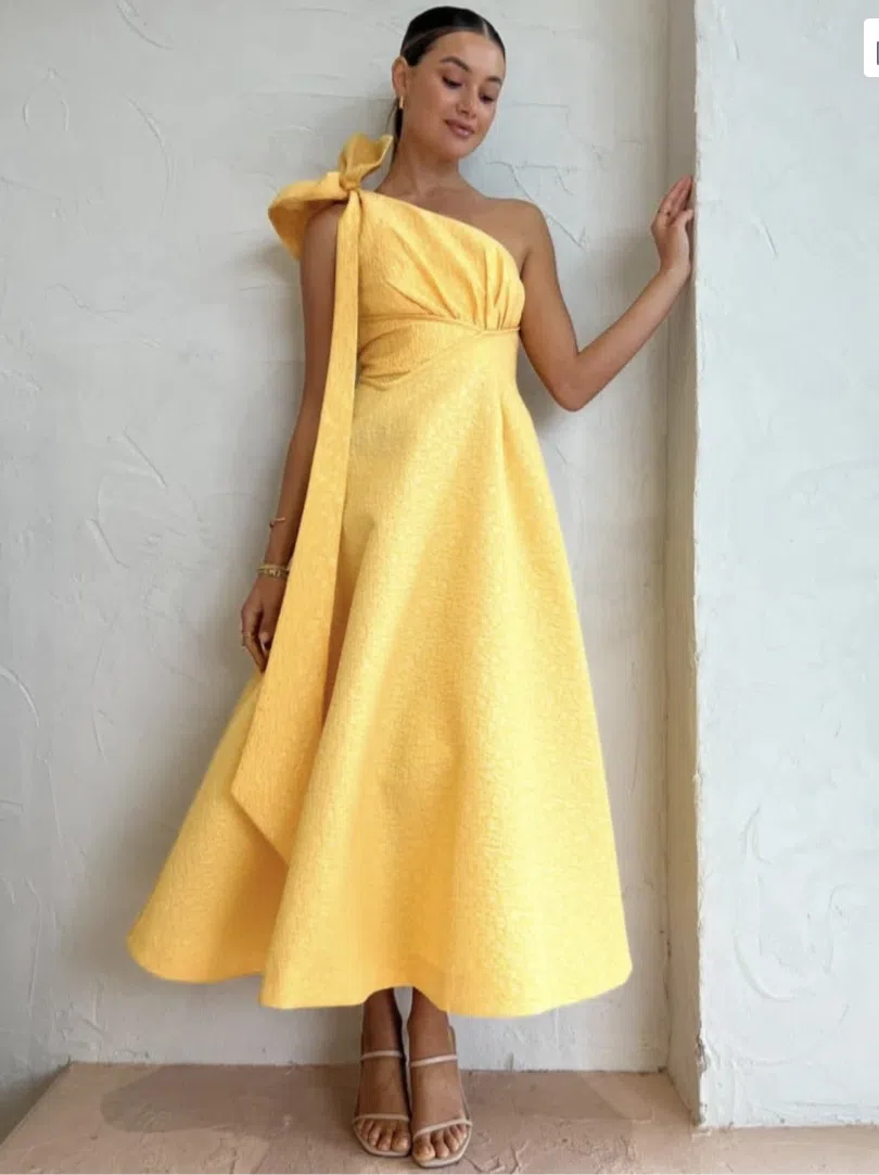 Rachel Gilbert Emiliano Dress In Lemon Drop Size XL / AU 14 - Image 2