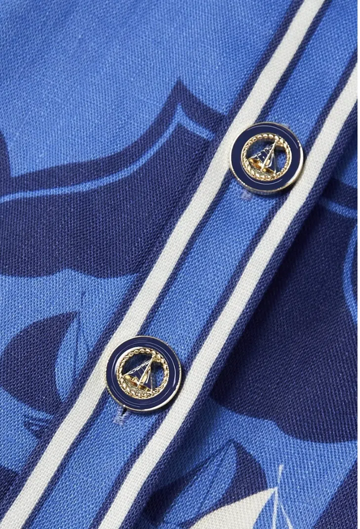 Zimmermann High Tide Mini Shirt Dress Blue Sailboats Size 1 /AU 10 - Image 4