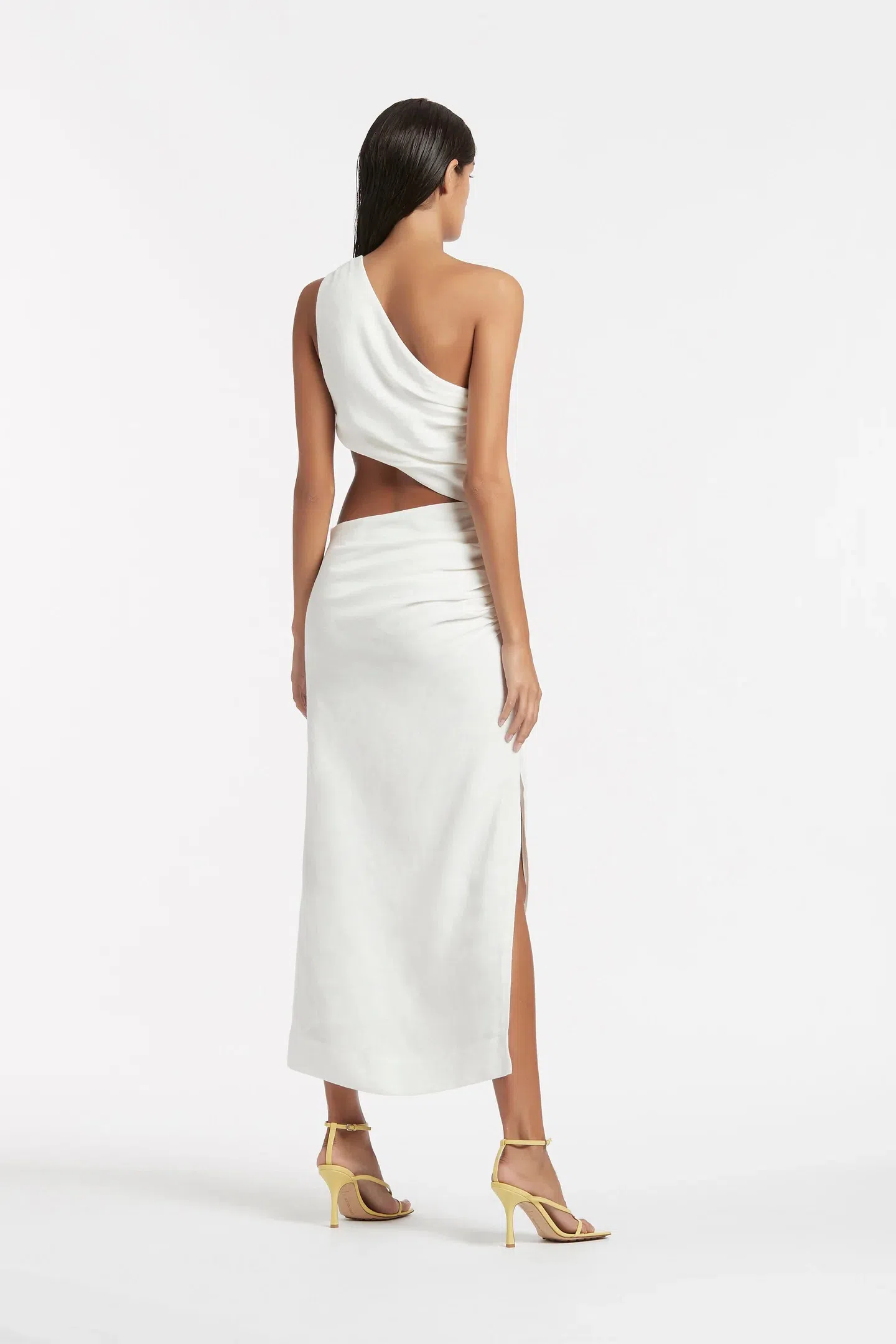 Sir The Label Clemence One Shoulder Midi Dress White Size AU 10 - Image 5