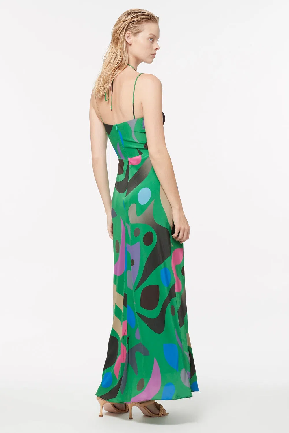 Manning Cartell Aubusson Green Slip Dress Size 10 - Image 2