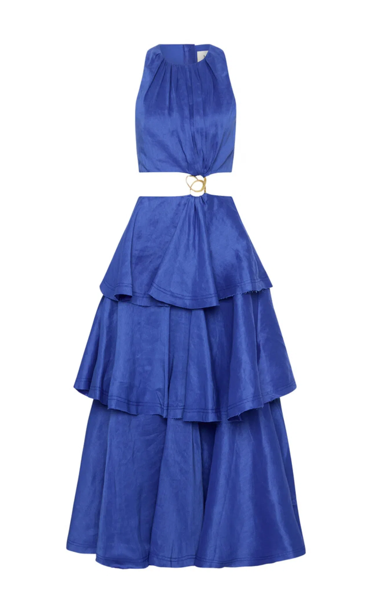 Aje Wave Cut Out Ring Midi Dress Blue Size AU 8 - Image 6