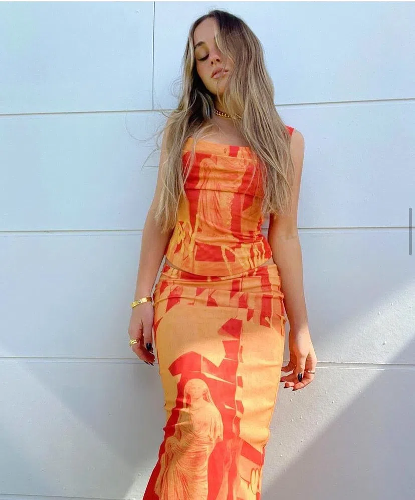 Miaou Imogene Corset and Moni Skirt Set Orange Size M / Au 10 - Image 2