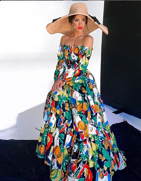 Scanlan and Theodore Calypso Cropped Top and Long Skirt Set Print Size 10 - Image 2