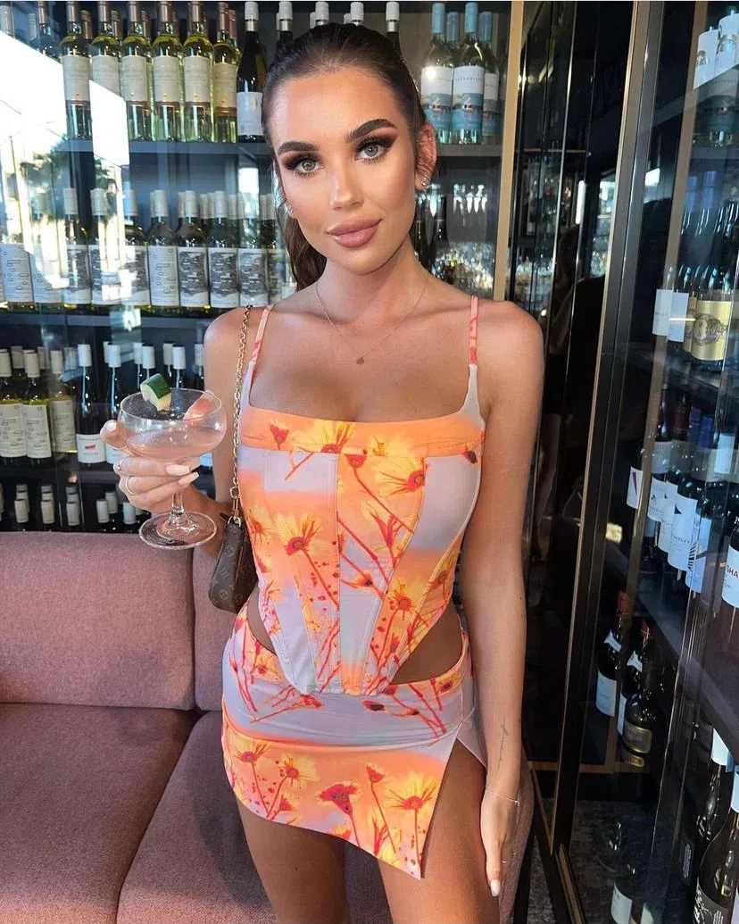 Miaou Venus Corset and Micro Mini Skirt Sunrise Set Orange Size L - Image 1