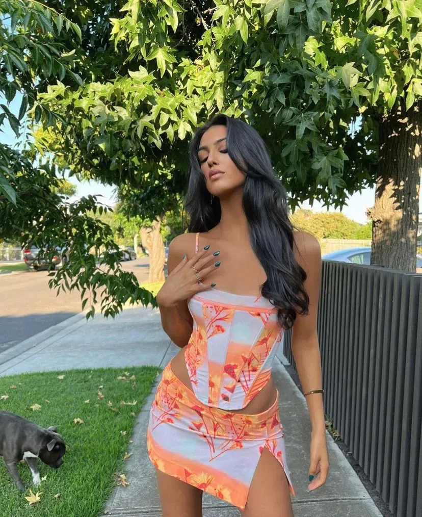 Miaou Venus Corset and Micro Mini Skirt Sunrise Set Orange Size L - Image 2