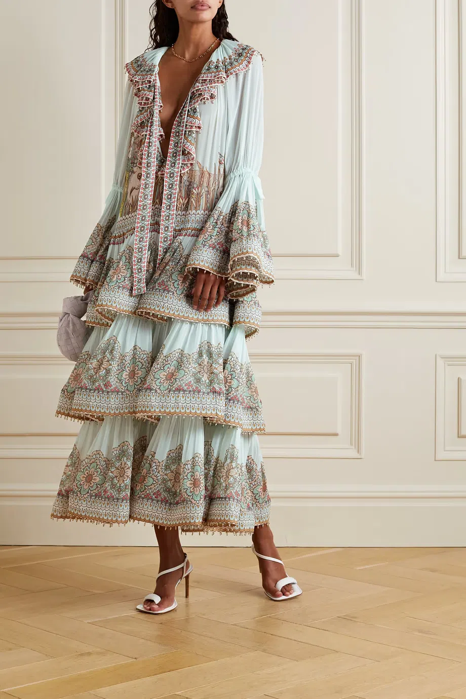 Zimmermann Kaleidoscope Gathered Midi Dress Print Size 4 / Au 16 - Image 1