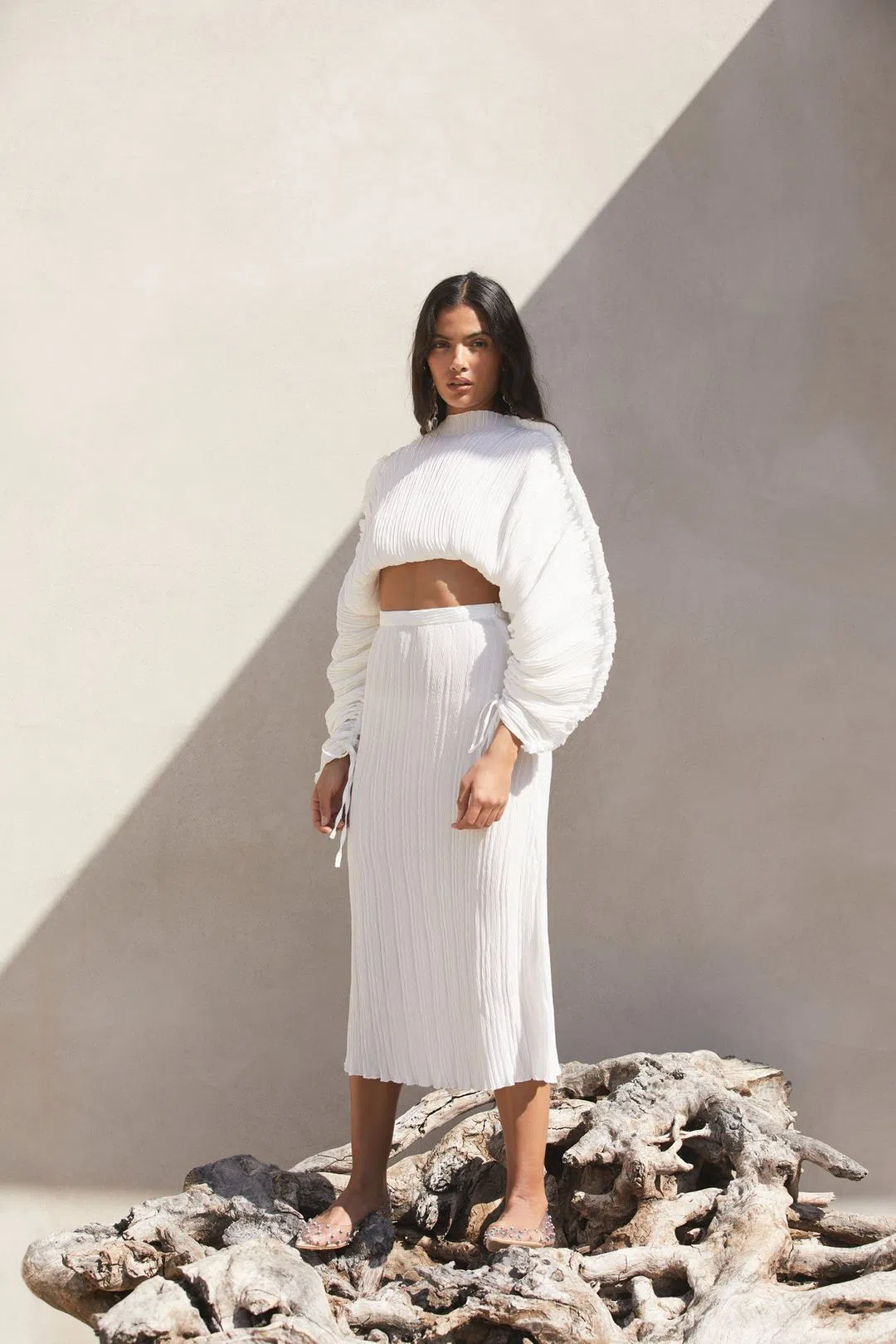 Cult Gaia Mala Top and Midi Skirt Set White Size XS /AU 6 - Image 1