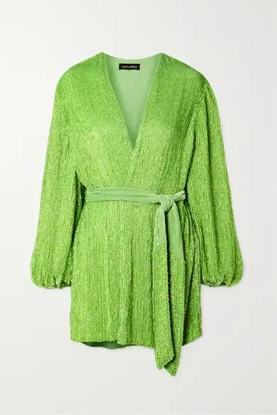 Retrofete Gabrielle Sequin Robe Lime Green Size AU 8 - Image 3