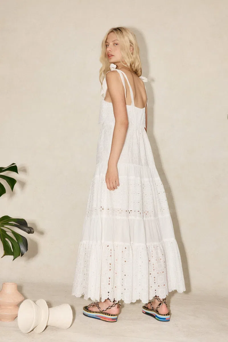 Alemais Evie Panelled Midi Dress White Size 14 - Image 2