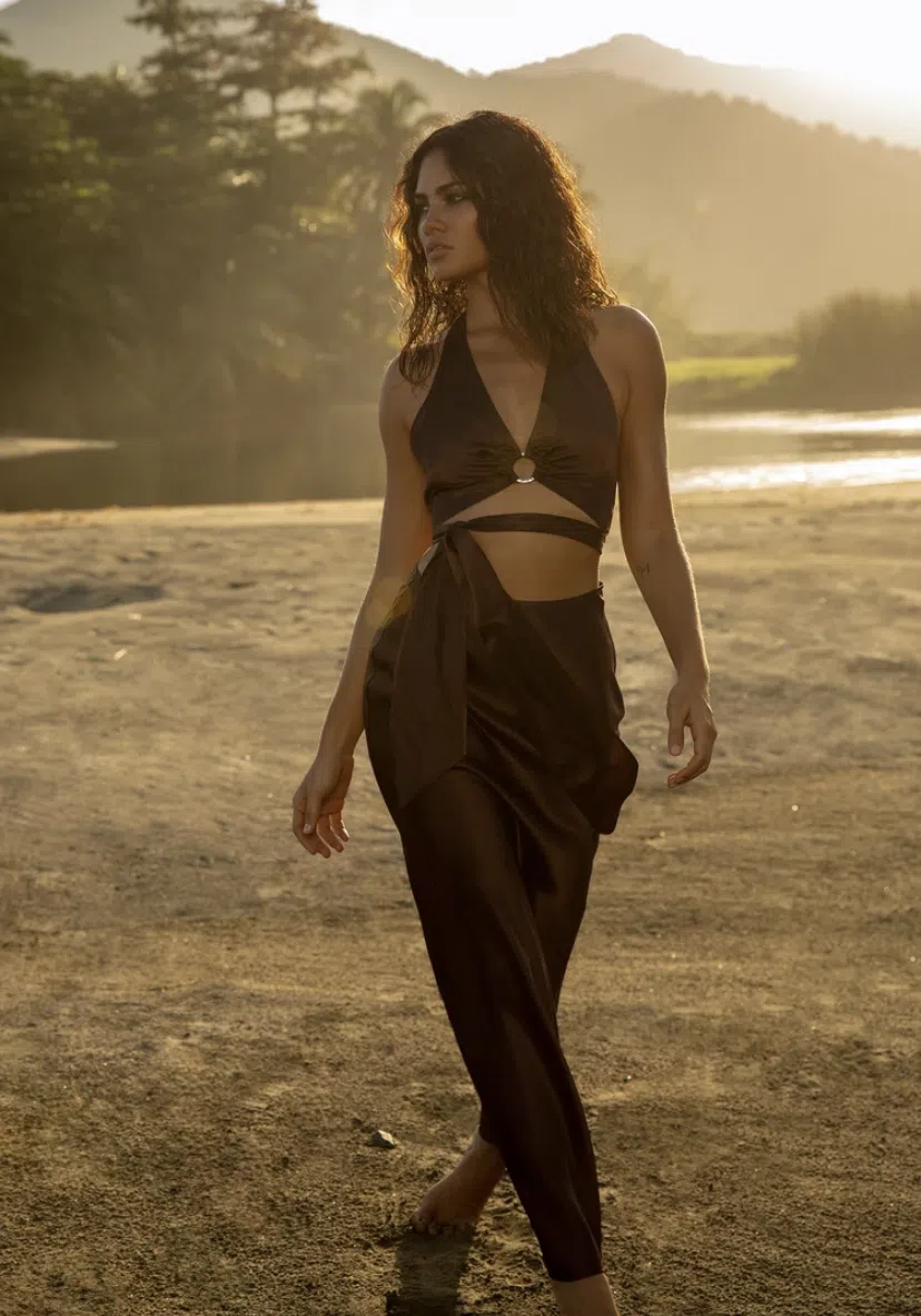 Rat & Boa Portia Top & Carlotta Skirt Set in Cocoa Size XS / Au 6 - Image 5