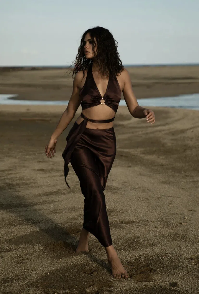 Rat & Boa Portia Top & Carlotta Skirt Set in Cocoa Size XS / Au 6 - Image 1