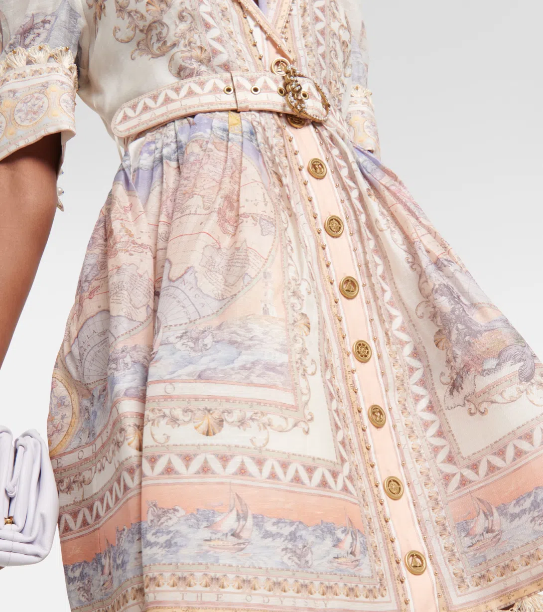 Zimmermann High Tide Mini Shirt Dress Odyssey Print Size 16 - Image 7