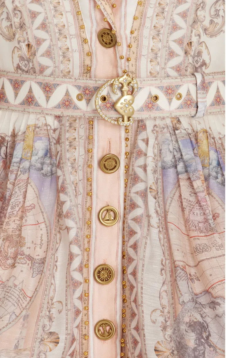 Zimmermann High Tide Mini Shirt Dress Odyssey Print Size 16 - Image 10