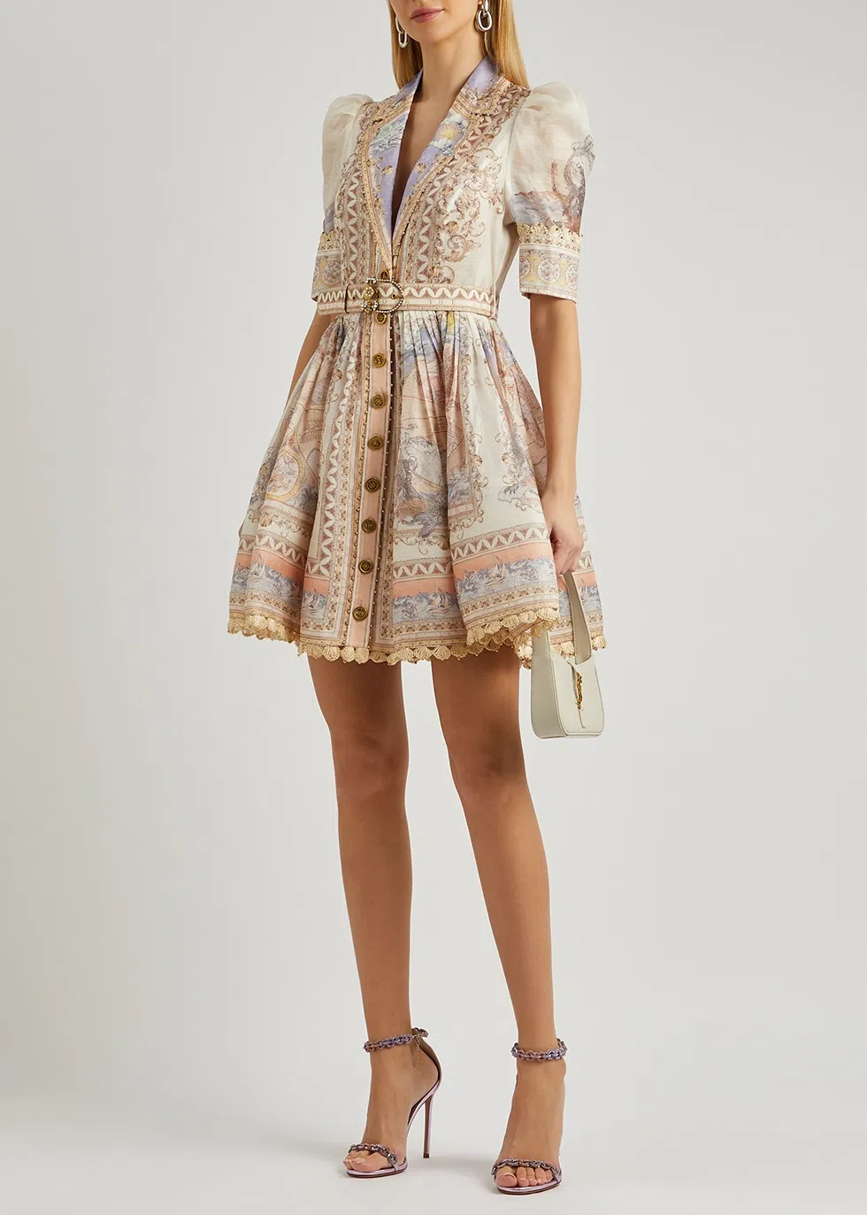 Zimmermann High Tide Mini Shirt Dress Odyssey Print Size 16 - Image 3