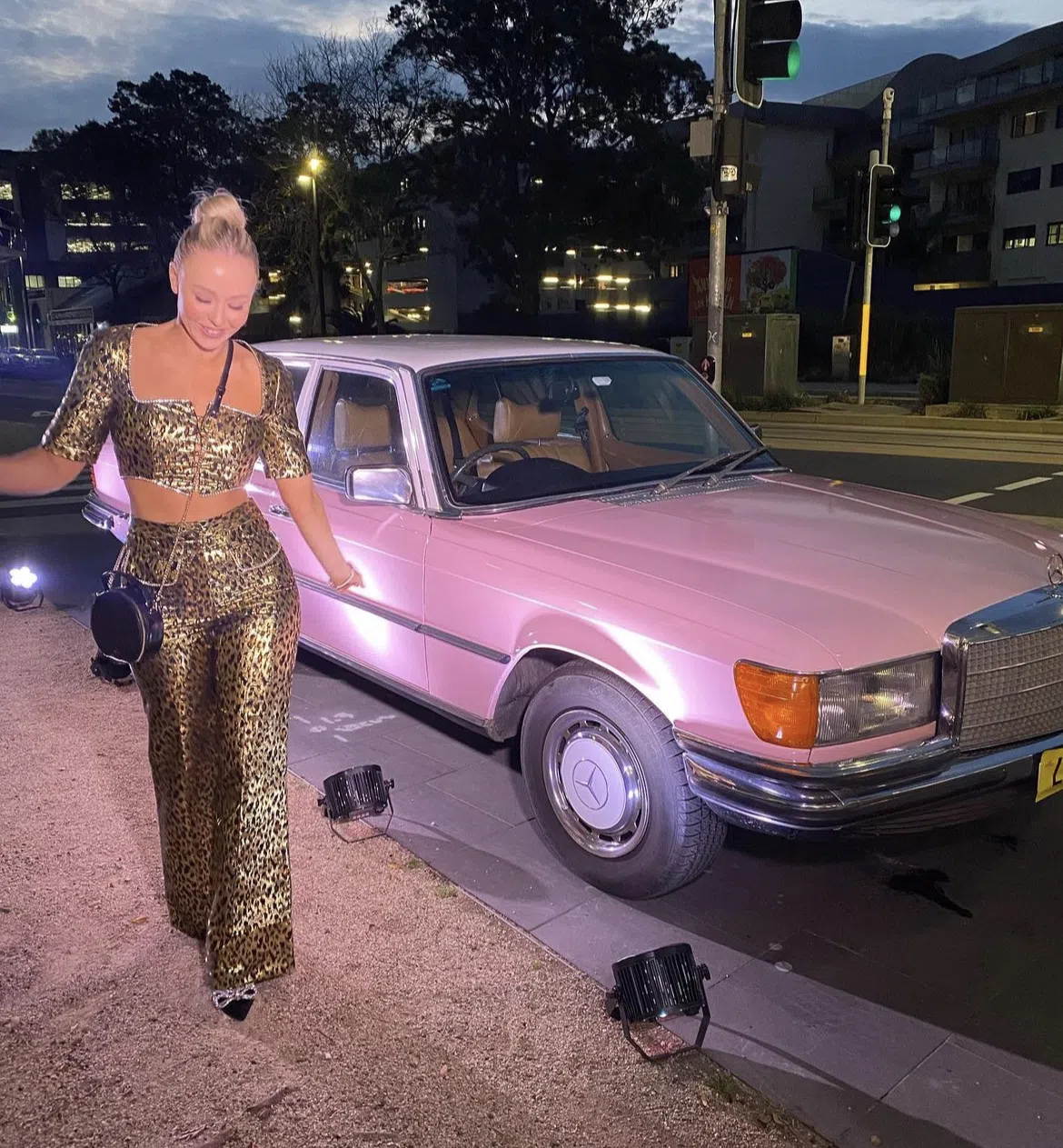 Alice McCall Midnight Cat Crop & Pants Set Leopard Print Size 6 - Image 4