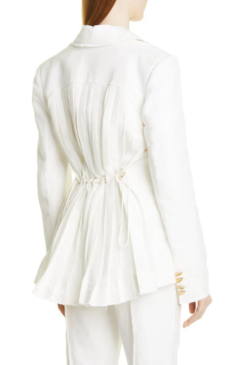 AJE United Linen Blend Blazer Cream Size 14 - Image 2