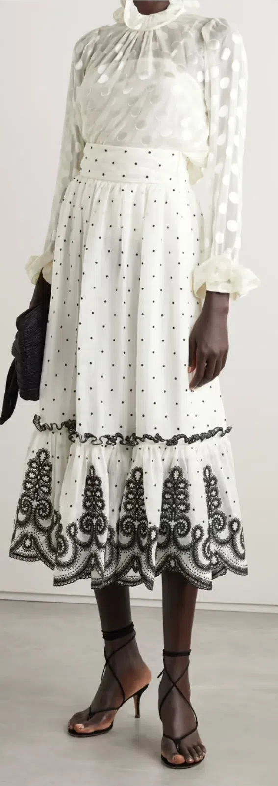 Zimmermann The Lovestruck Embroidered Midi Skirt Ecru Size 1 / Au 10 - Image 4