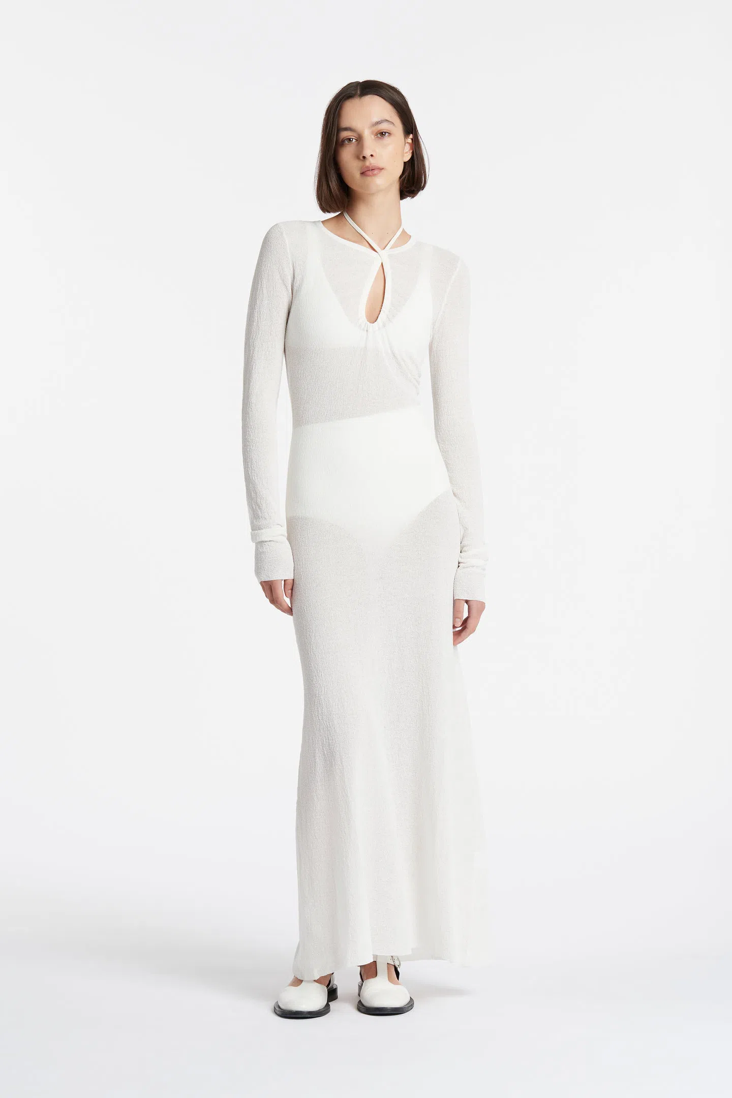 Sir the Label Emmeline Halter Long Sleeve Dress White Size 6 - Image 1