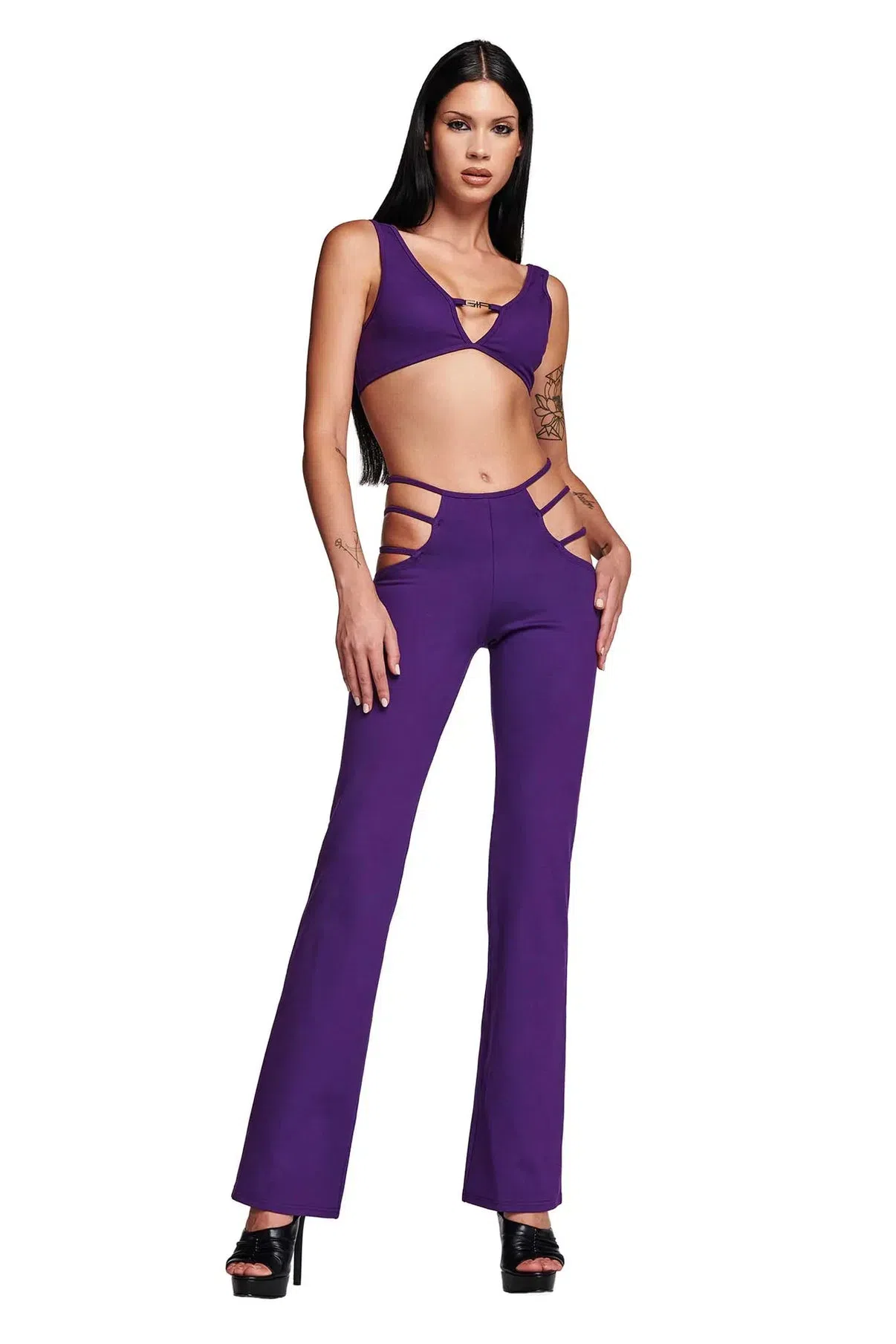 I. AM. GIA Lucid Crop Top & Pants Set Purple Size S/AU 8 - Image 3