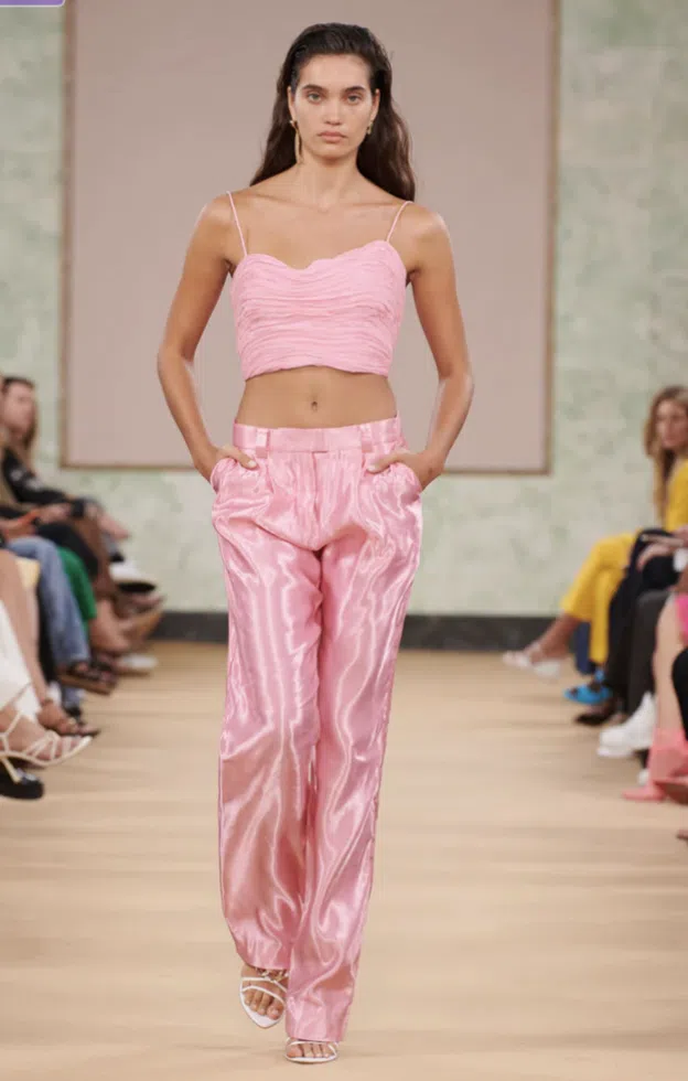 Aje Laurier Wave Cropped Top and Gracious Pant Set Pink Size 6 / XS - Image 4